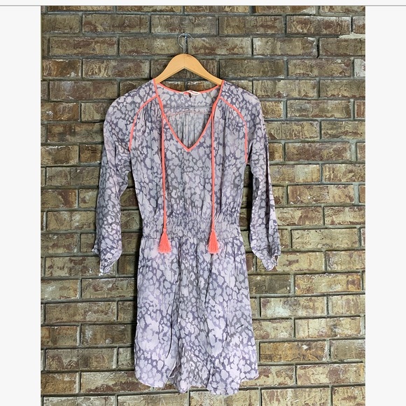 rebecca taylor leopard smocked dress